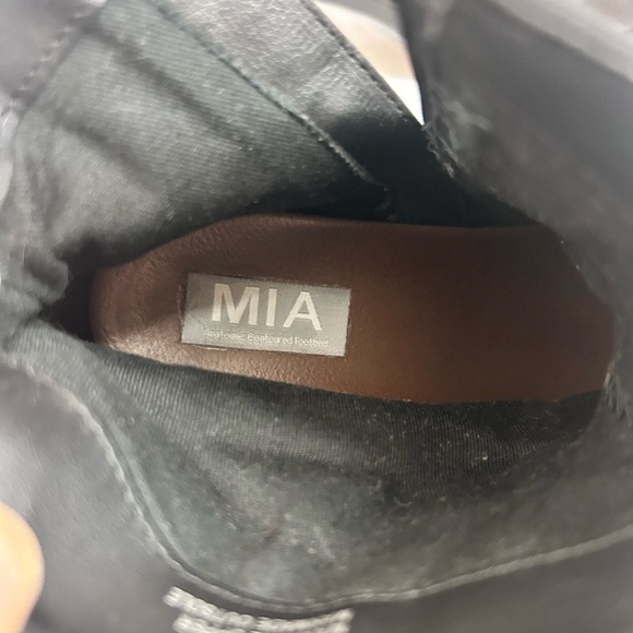 MIA McKenna Y2K Chunky Platform Black Heeled Ankle Boots Size 8 Vegan Leather - Picture 9 of 11